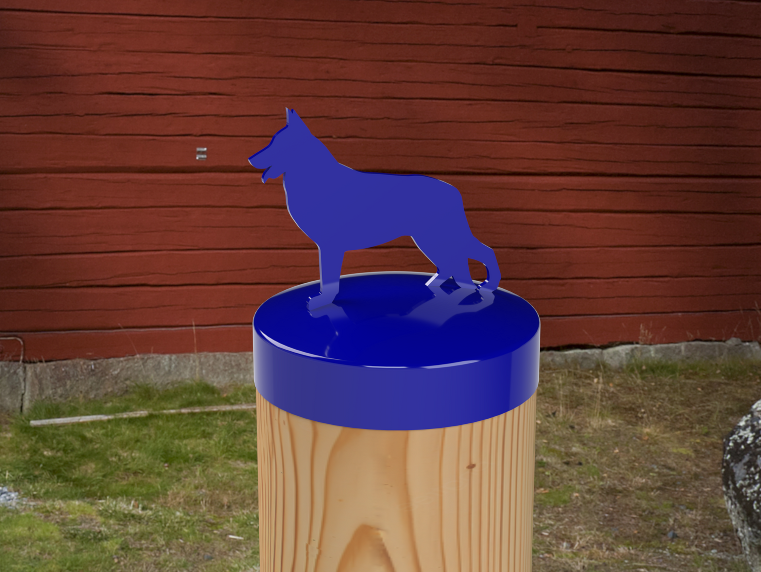 German Shepherd, Round Post Cap (4x4 Round Post Size) - Madison Iron and Wood