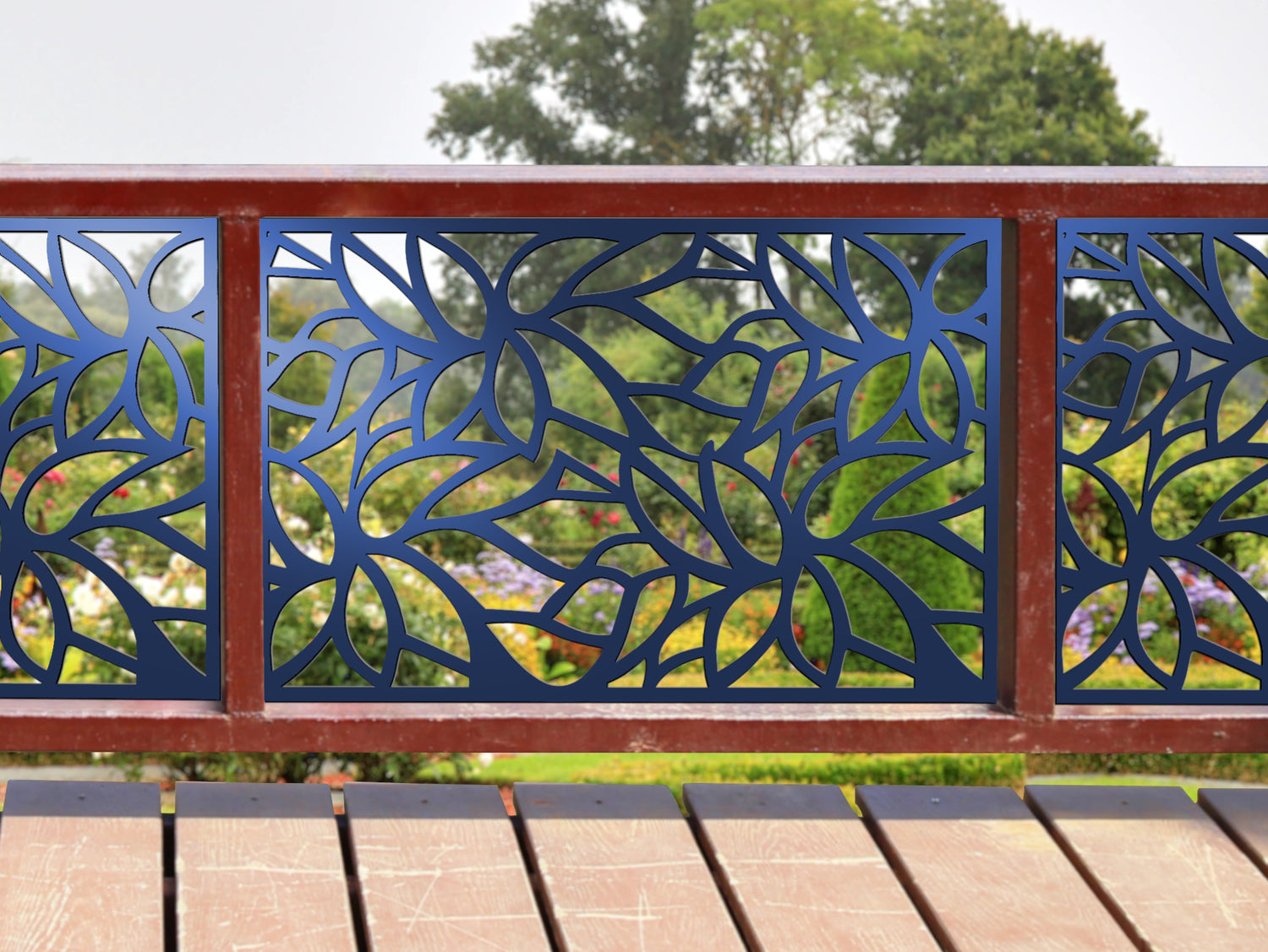 80"x30" - Leaf Pattern Fence/Gate Panel Insert - Madison Iron and Wood