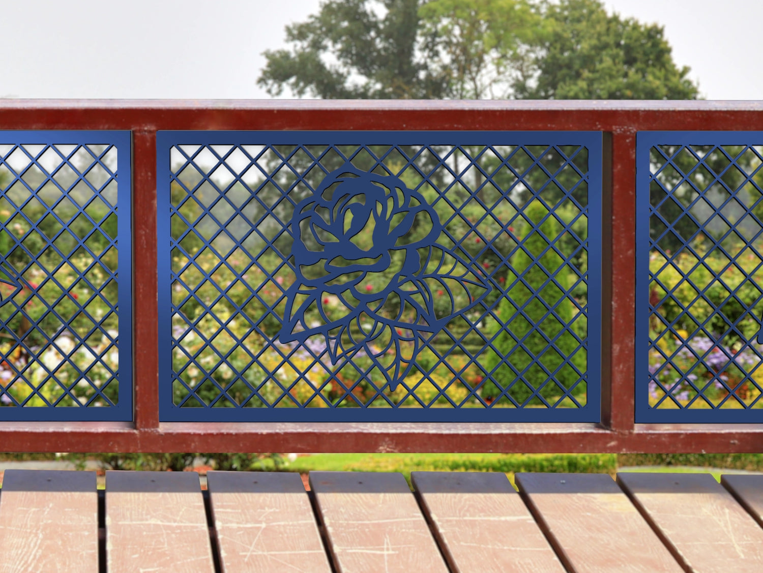 80"x30" - Rose Fence/Gate Panel Insert - Madison Iron and Wood