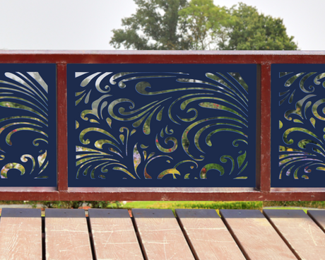 80"x30" - Elegant Scroll Design Fence/Gate Panel Insert - Madison Iron and Wood