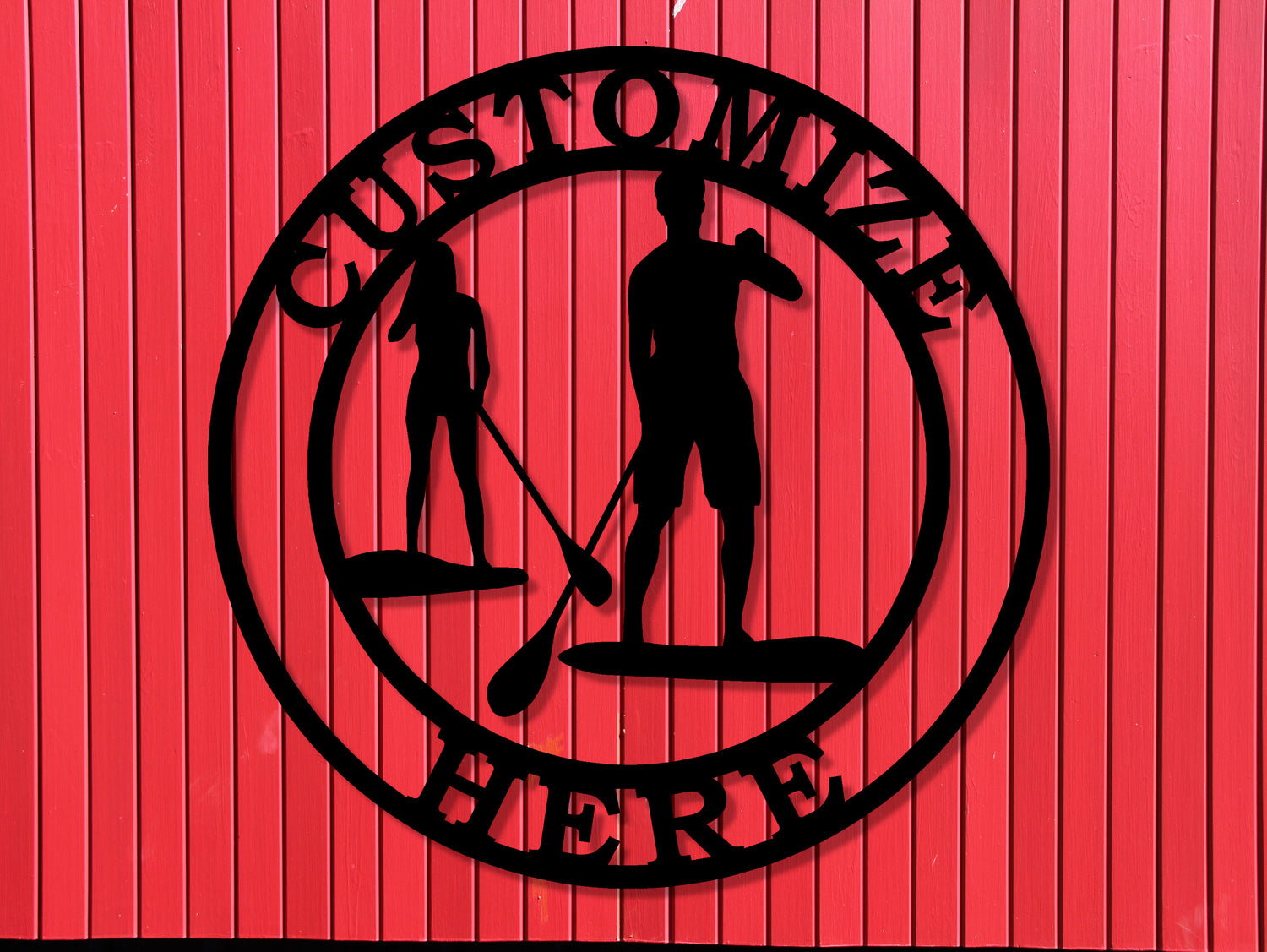 Paddle Board Personalized Metal Sign -  Two Lines - Madison Iron and Wood