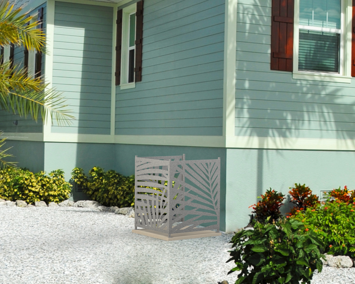 Palm Leaves Design AC Unit Cover - Multiple Sizes - Madison Iron and Wood