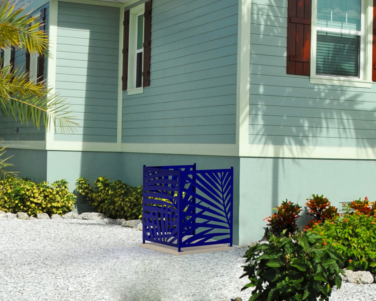 Palm Leaves Design AC Unit Cover - Multiple Sizes - Madison Iron and Wood