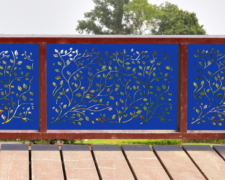 80"x30" - Wind Blown Leaves Fence/Gate Panel Insert - Madison Iron and Wood