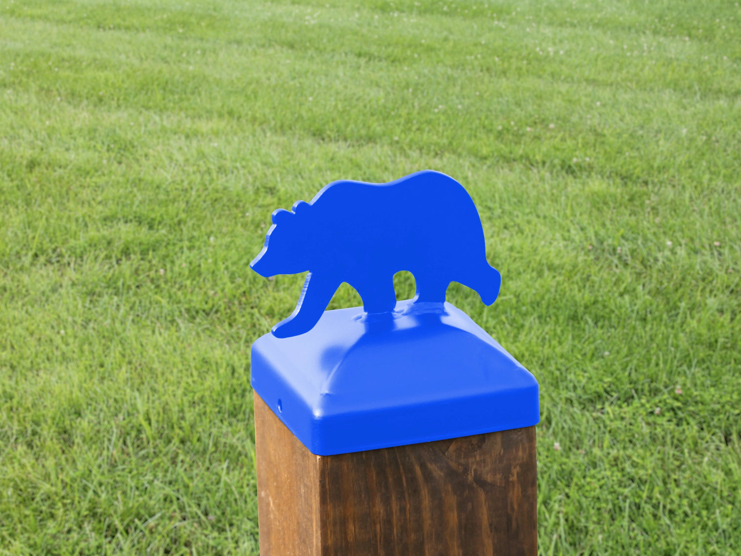 6X6 Bear Walking Post Cap (5.5 x 5.5 Post Size) - Madison Iron and Wood