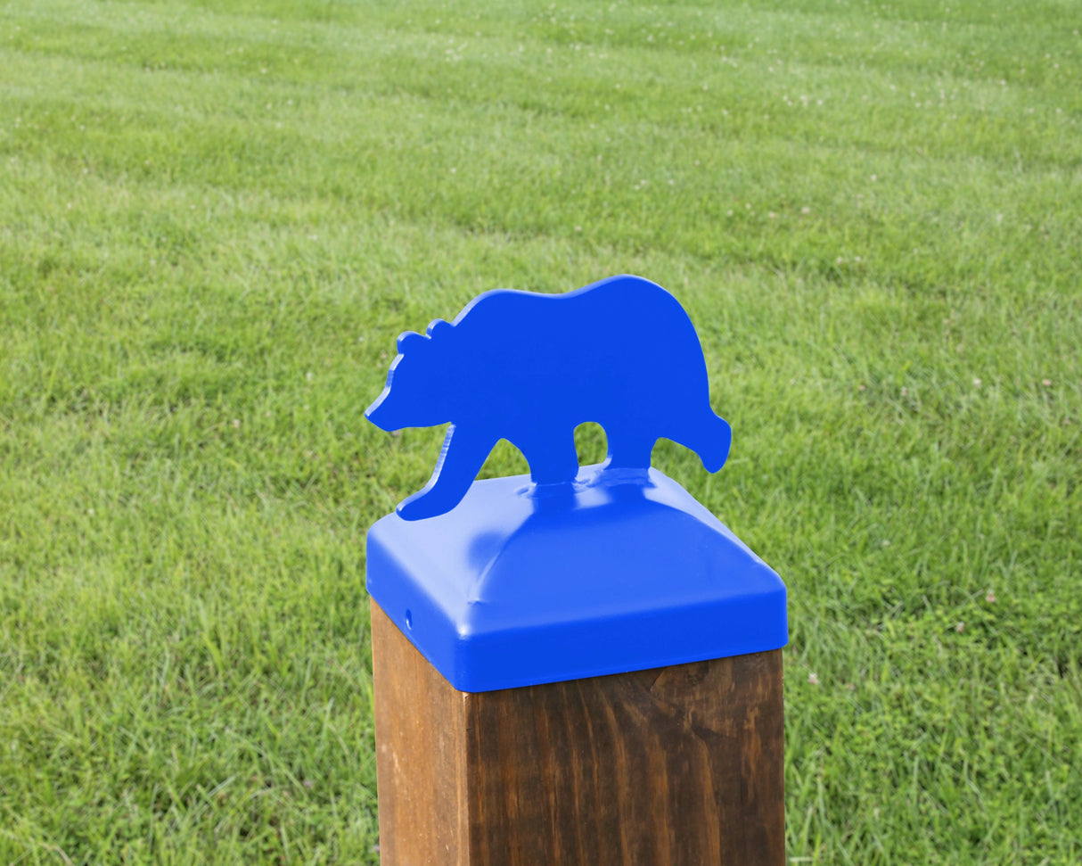 6X6 Bear Walking Post Cap (5.5 x 5.5 Post Size) - Madison Iron and Wood