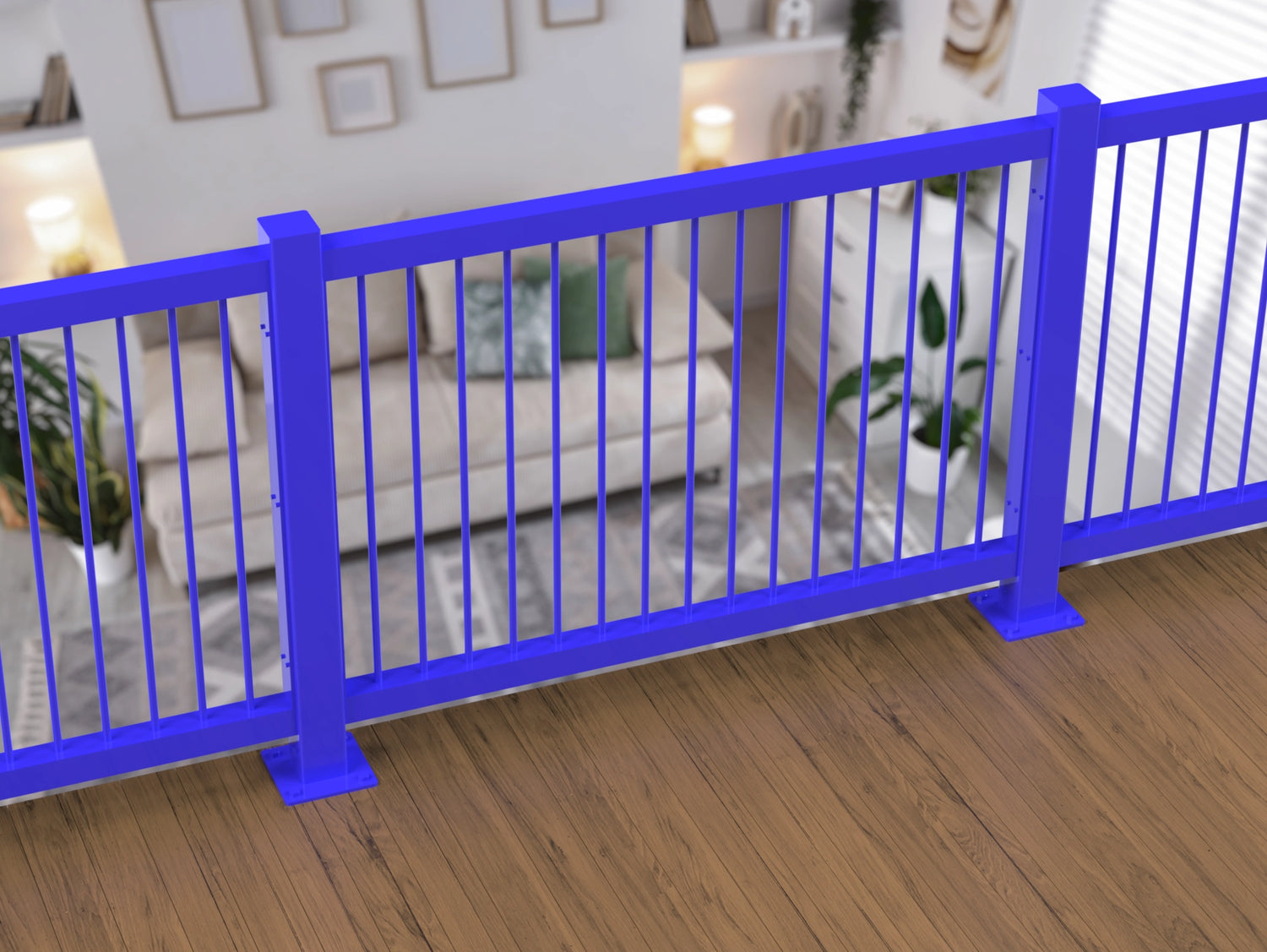 80"x30" - Round Spindle Railing Panel Insert - Madison Iron and Wood