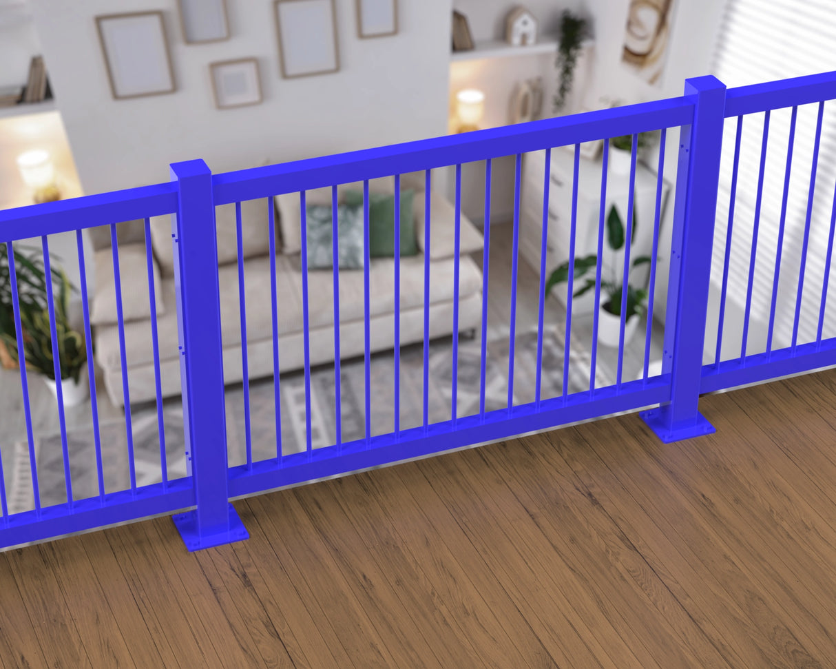 80"x30" - Round Spindle Railing Panel Insert - Madison Iron and Wood