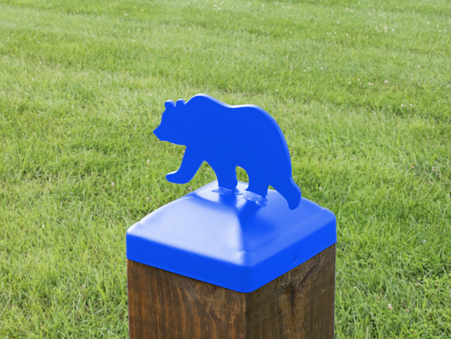 6X6 Bear Walking Post Cap (5.5 x 5.5 Post Size) - Madison Iron and Wood