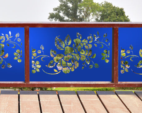 80"x30" - Floral Design Metal Fence/Gate Panel Insert - Madison Iron and Wood