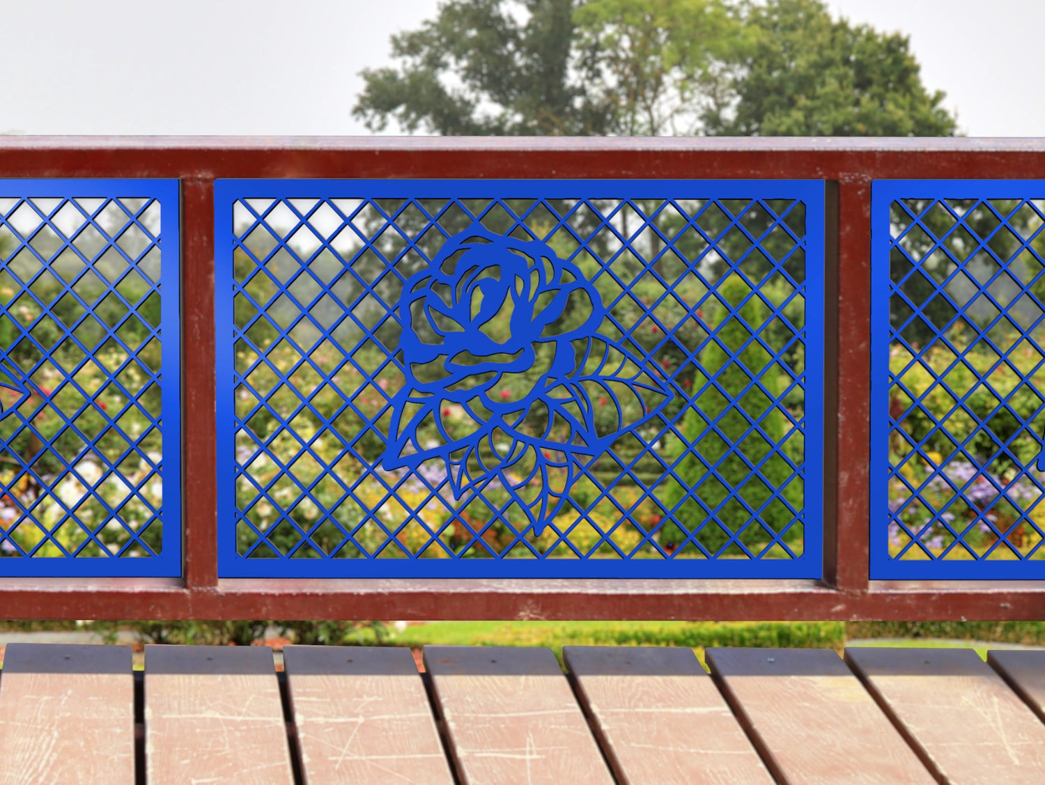 80"x30" - Rose Fence/Gate Panel Insert - Madison Iron and Wood