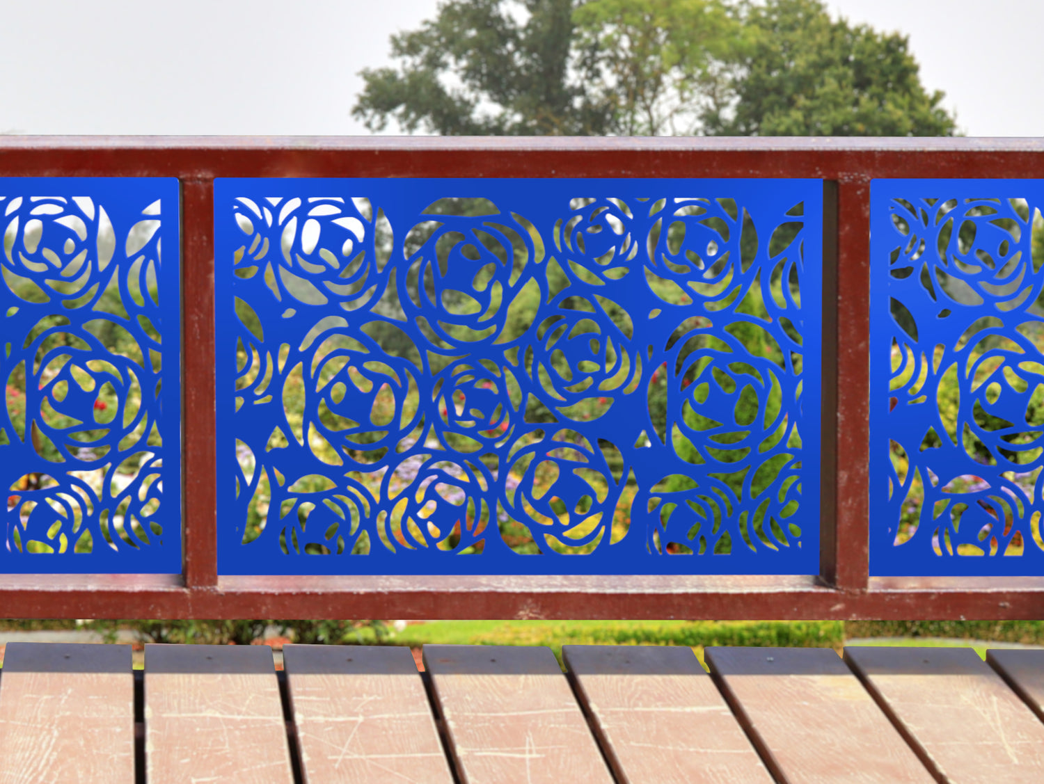 80"x30" - Rose Bush Fence/Gate Panel Insert - Madison Iron and Wood