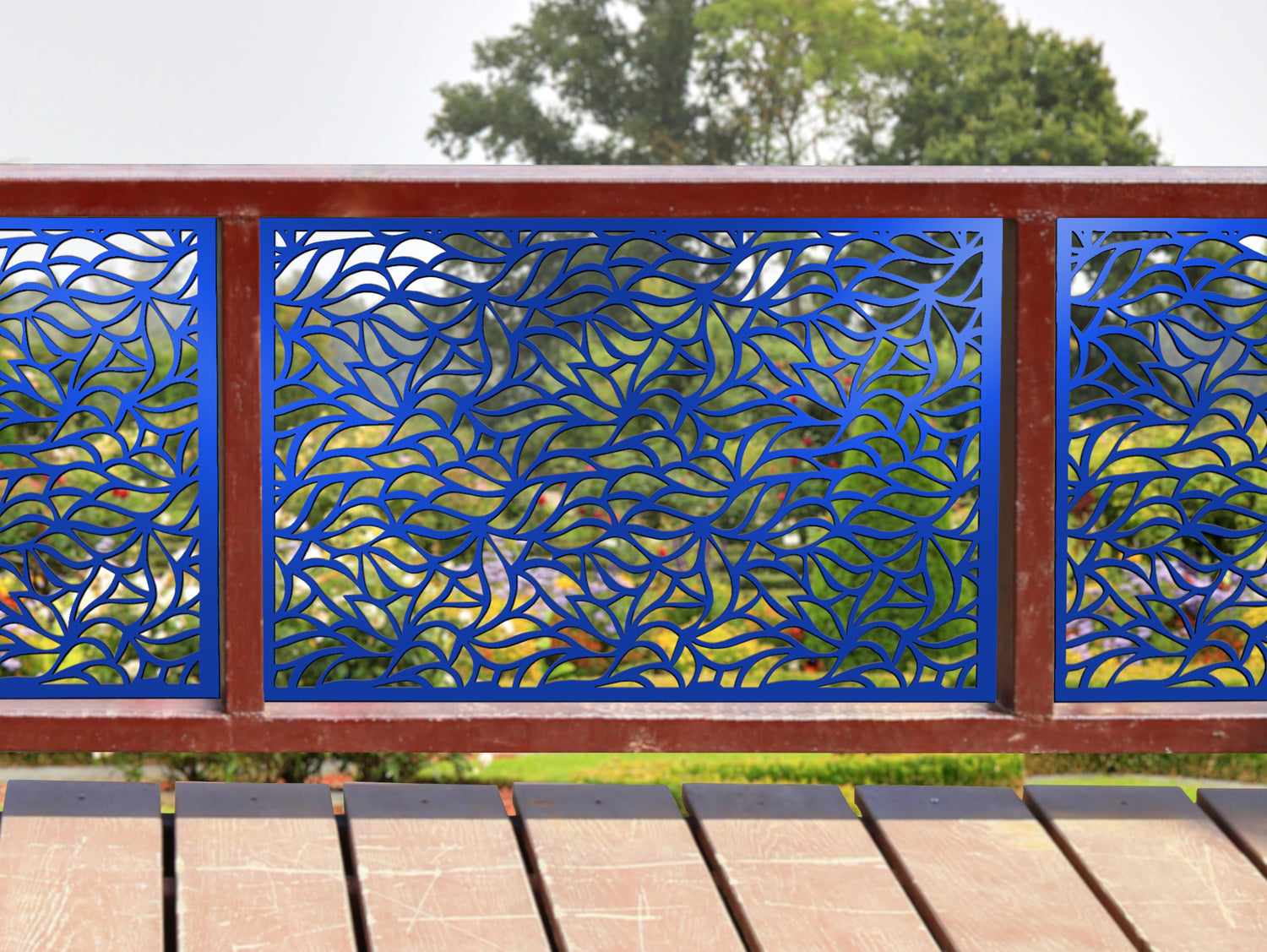 80"x30" - Garden Leaves Fence/Gate Panel Insert - Madison Iron and Wood