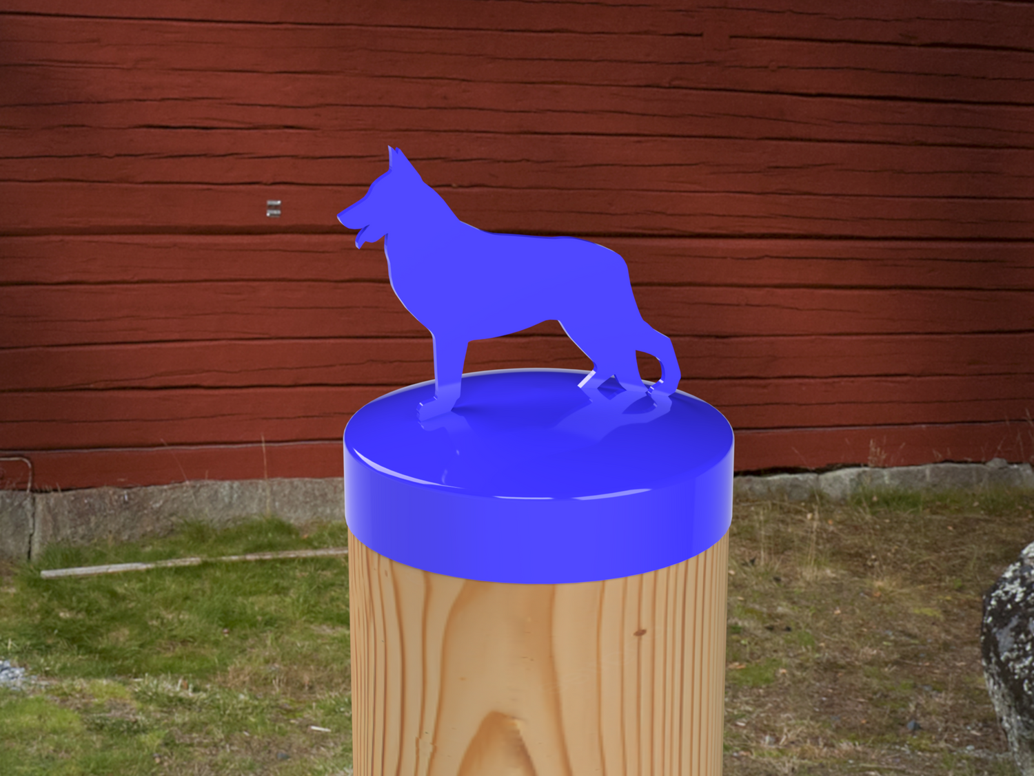 German Shepherd, Round Post Cap (4x4 Round Post Size) - Madison Iron and Wood