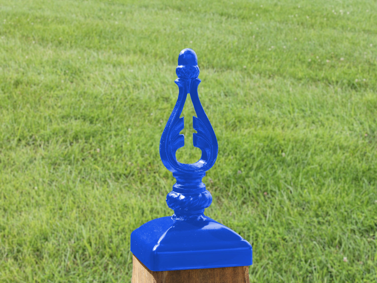 4X4 Wrought Iron Acorn Top Post Cap (Fits 3.5 x 3.5 Post Size) - Madison Iron and Wood