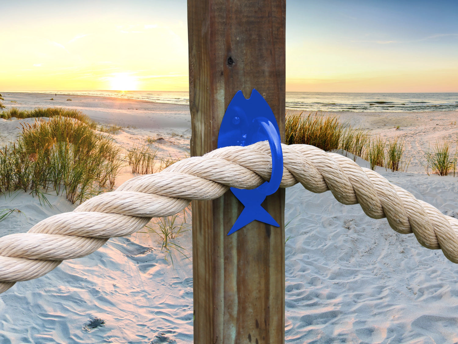 Fish Nautical Rope Ring, Light Strand Holder (3 sizes available) - Madison Iron and Wood
