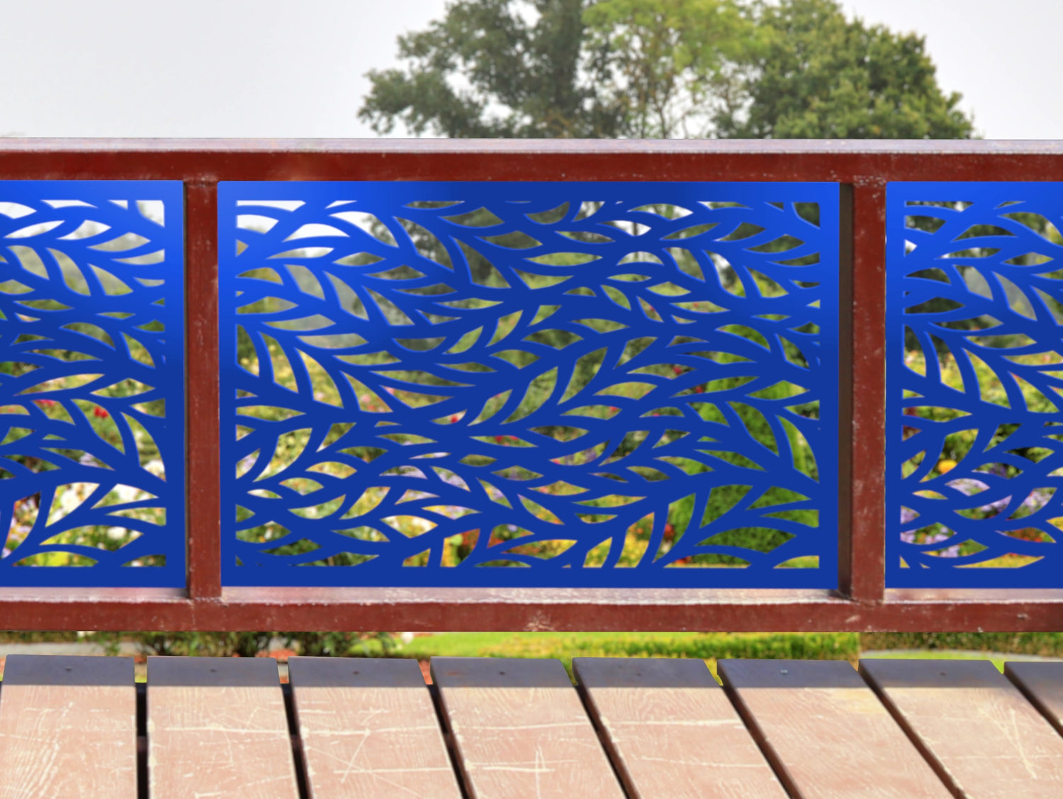 80"x30" - Willow Leaves Fence/Gate Panel Insert - Madison Iron and Wood