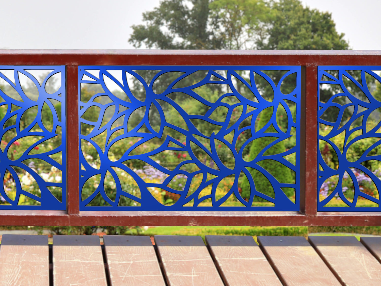 80"x30" - Leaf Pattern Fence/Gate Panel Insert - Madison Iron and Wood