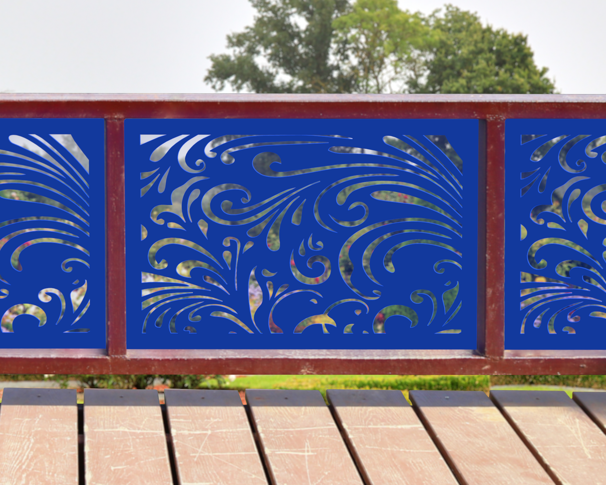 80"x30" - Elegant Scroll Design Fence/Gate Panel Insert - Madison Iron and Wood