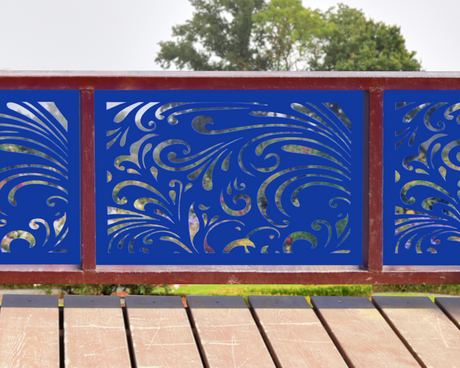 80"x30" - Elegant Scroll Design Fence/Gate Panel Insert - Madison Iron and Wood
