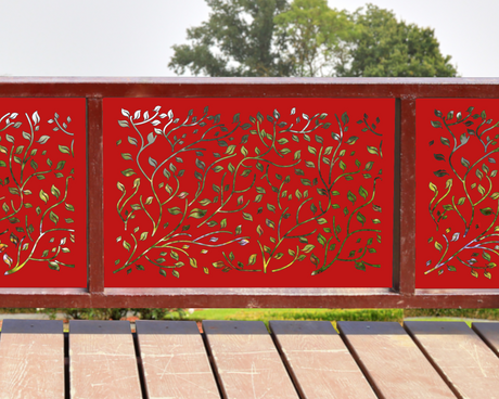 80"x30" - Wind Blown Leaves Fence/Gate Panel Insert - Madison Iron and Wood