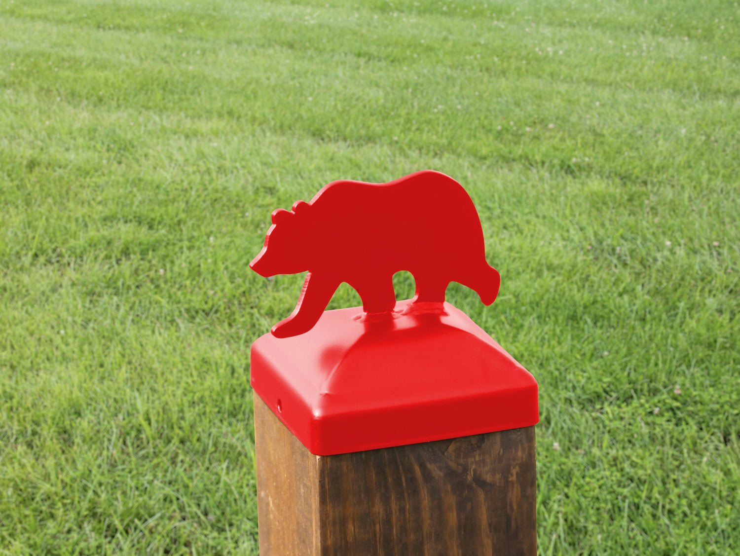 6X6 Bear Walking Post Cap (5.5 x 5.5 Post Size) - Madison Iron and Wood