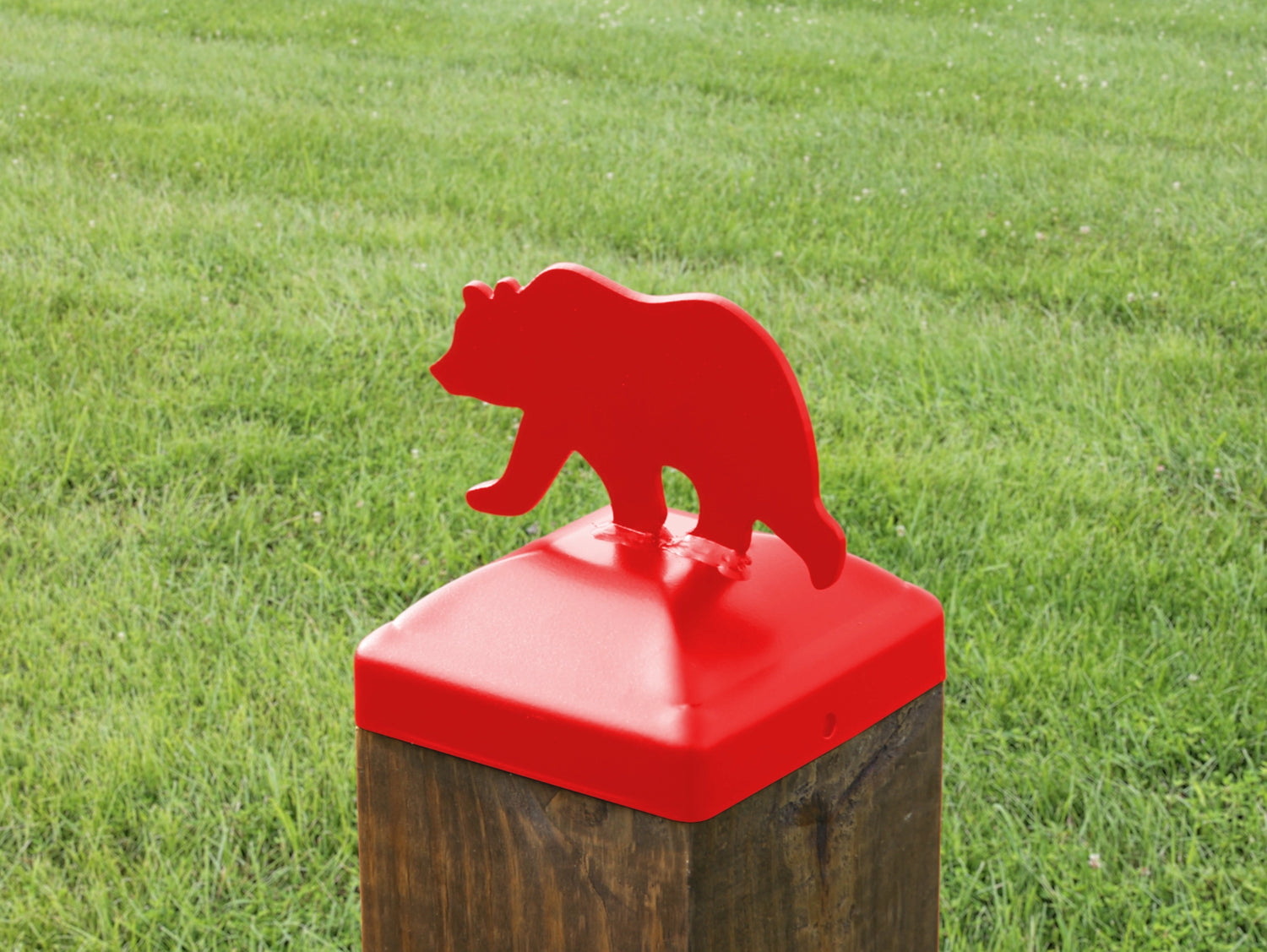 6X6 Bear Walking Post Cap (5.5 x 5.5 Post Size) - Madison Iron and Wood