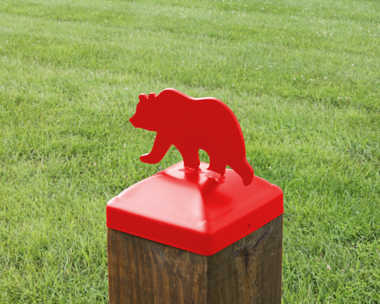 6X6 Bear Walking Post Cap (5.5 x 5.5 Post Size) - Madison Iron and Wood