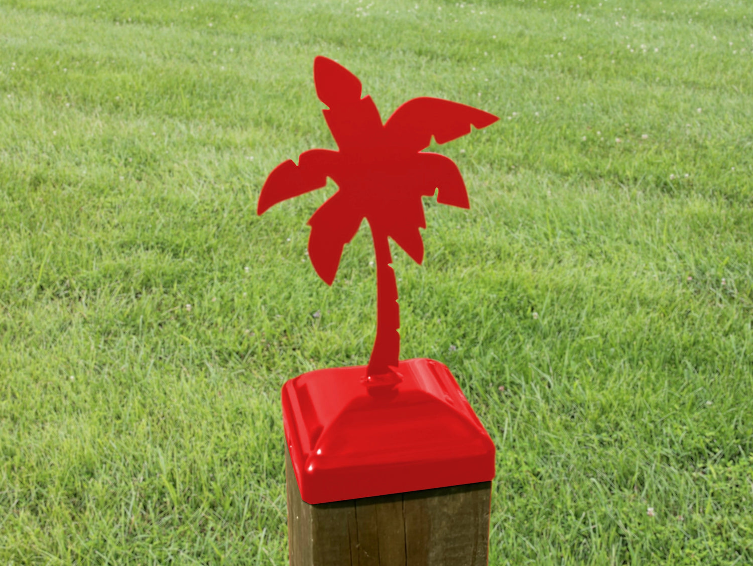 6X6 Palm Tree Post Cap (5.5 x 5.5 Post Size) - Madison Iron and Wood