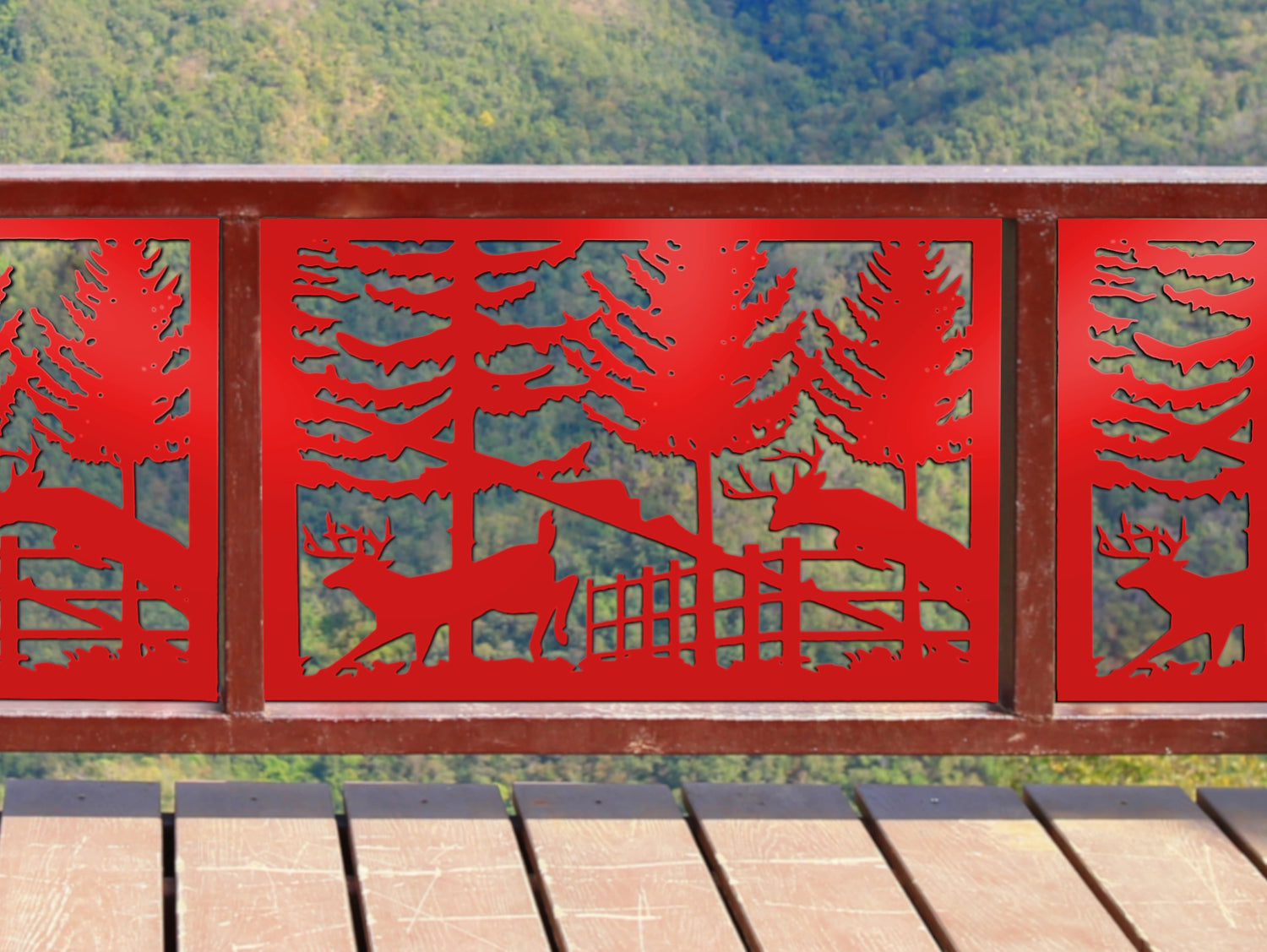 80"x30" - Deer Landscape Fence/Gate Panel Insert - Madison Iron and Wood