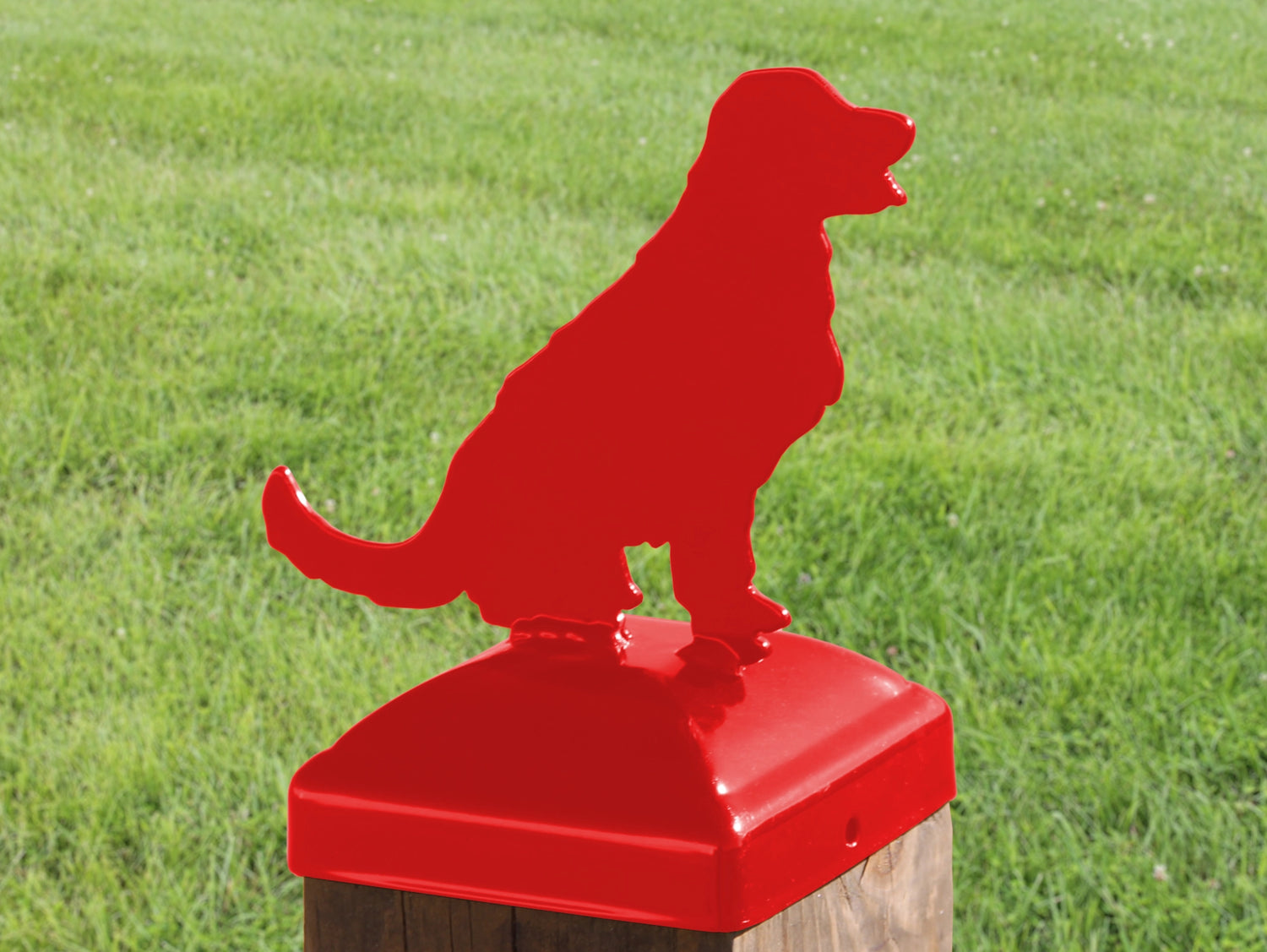 6X6 Golden Retriever Post Cap (5.5 x 5.5 Post Size) - Madison Iron and Wood