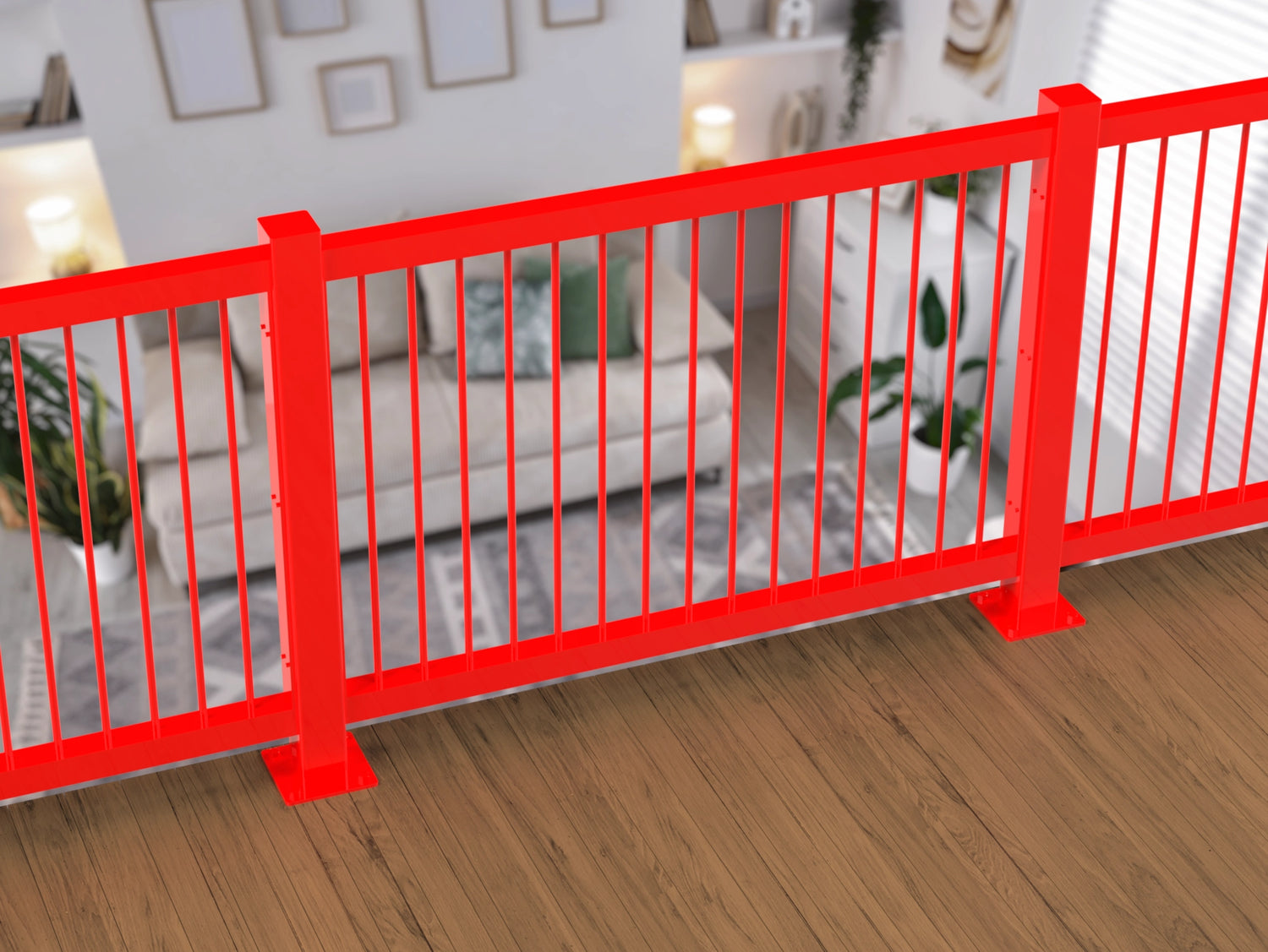 80"x30" - Round Spindle Railing Panel Insert - Madison Iron and Wood