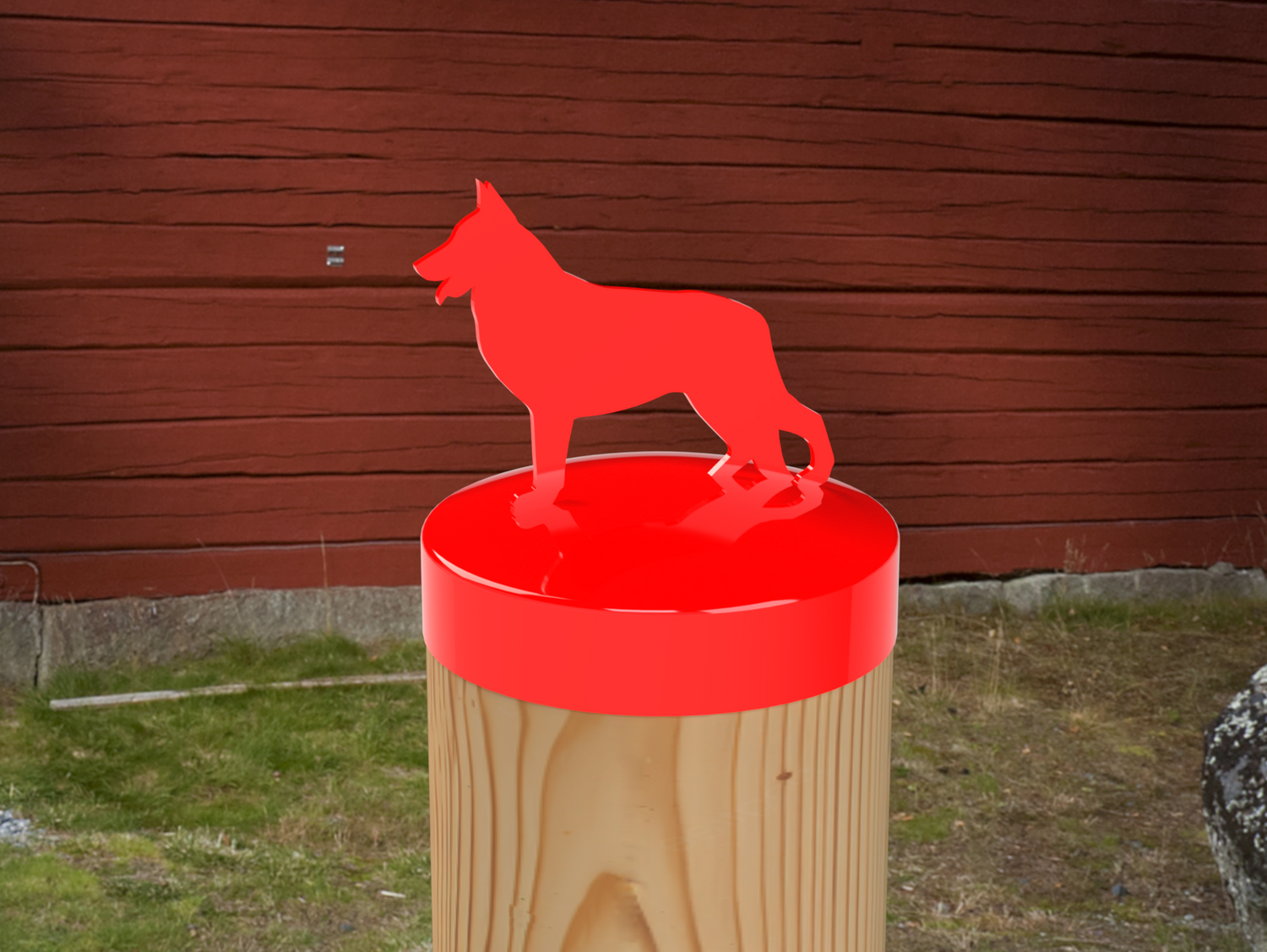 German Shepherd, Round Post Cap (4x4 Round Post Size) - Madison Iron and Wood