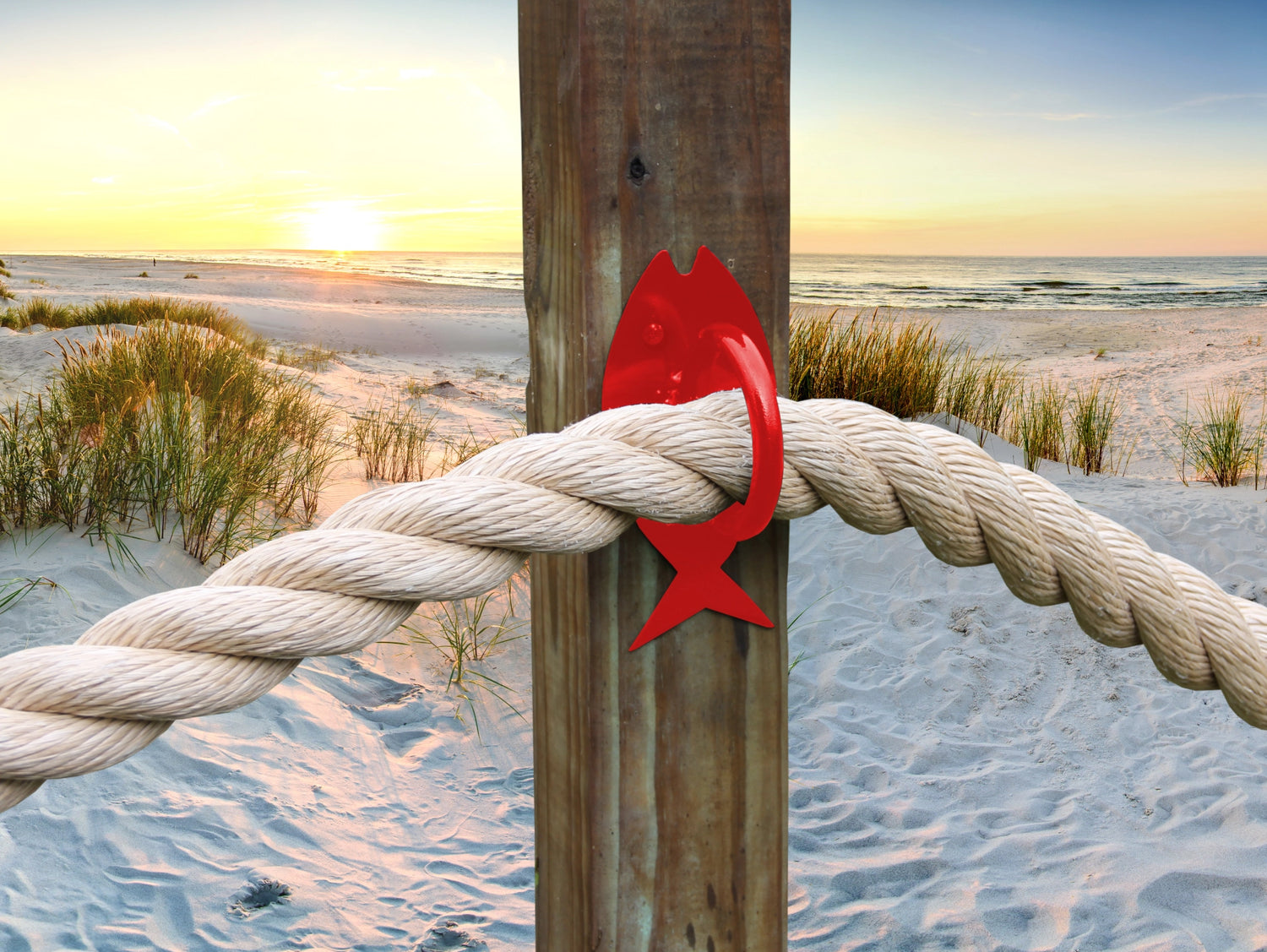 Fish Nautical Rope Ring, Light Strand Holder (3 sizes available) - Madison Iron and Wood