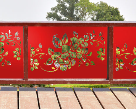 80"x30" - Floral Design Metal Fence/Gate Panel Insert - Madison Iron and Wood