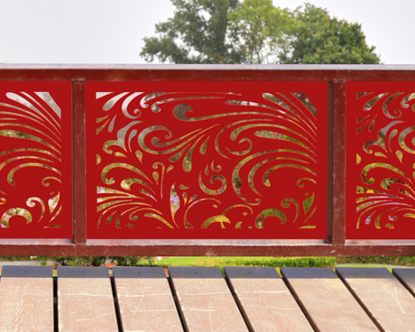 80"x30" - Elegant Scroll Design Fence/Gate Panel Insert - Madison Iron and Wood