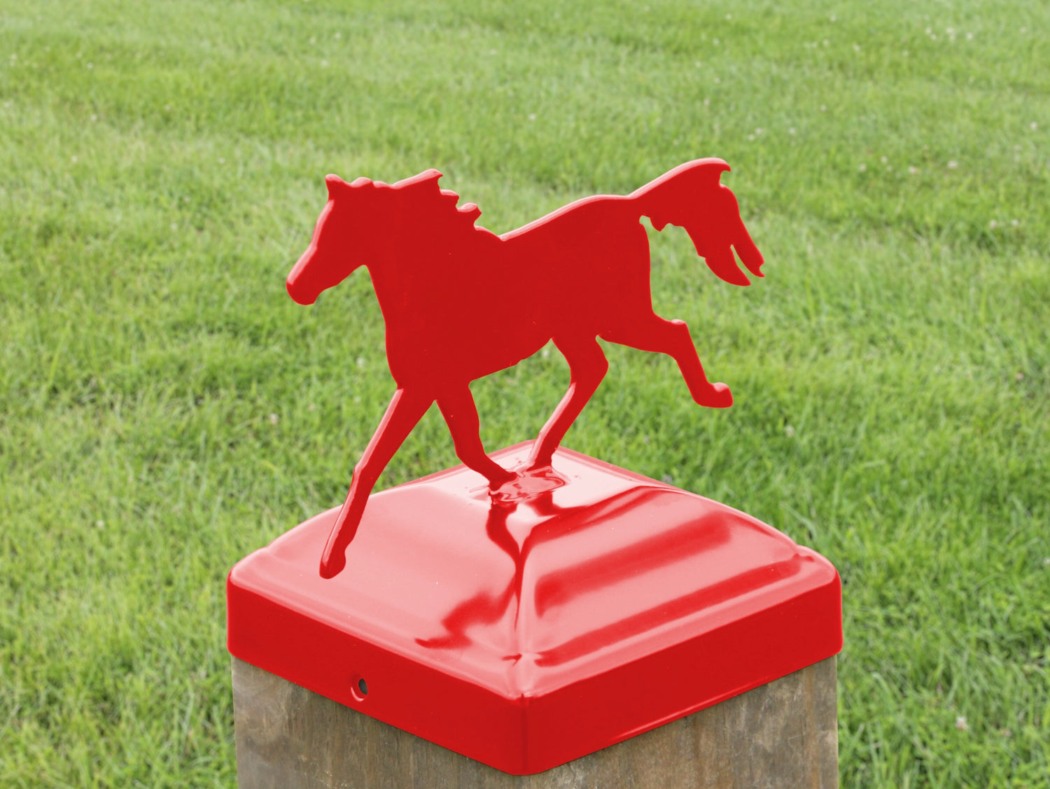 6X6 Trotting Horse Post Cap (5.5 x 5.5 Post Size) - Madison Iron and Wood
