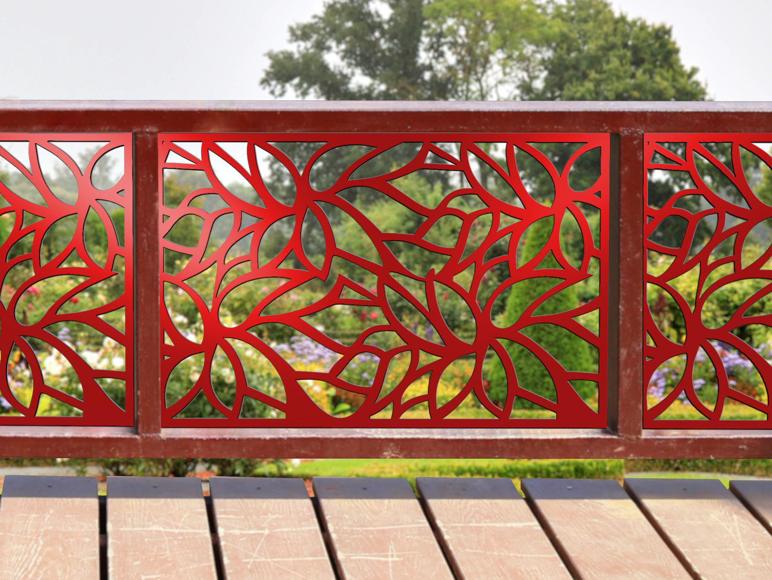 80"x30" - Leaf Pattern Fence/Gate Panel Insert - Madison Iron and Wood