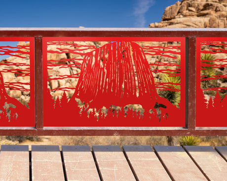 80"x30" - Devils Tower National Monument Fence/Gate Panel Insert - Madison Iron and Wood