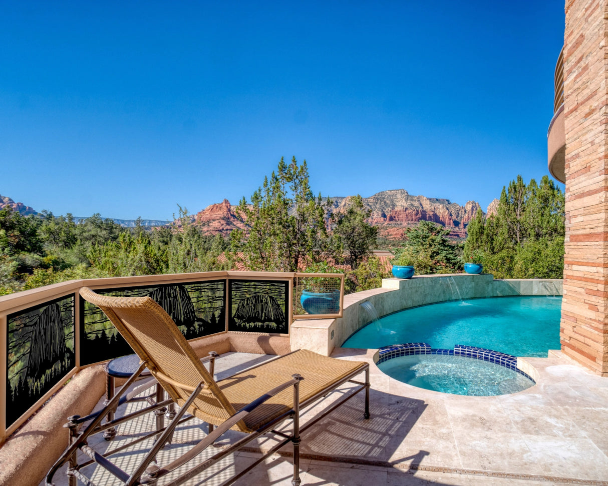 80"x30" - Devils Tower National Monument Fence/Gate Panel Insert - Madison Iron and Wood