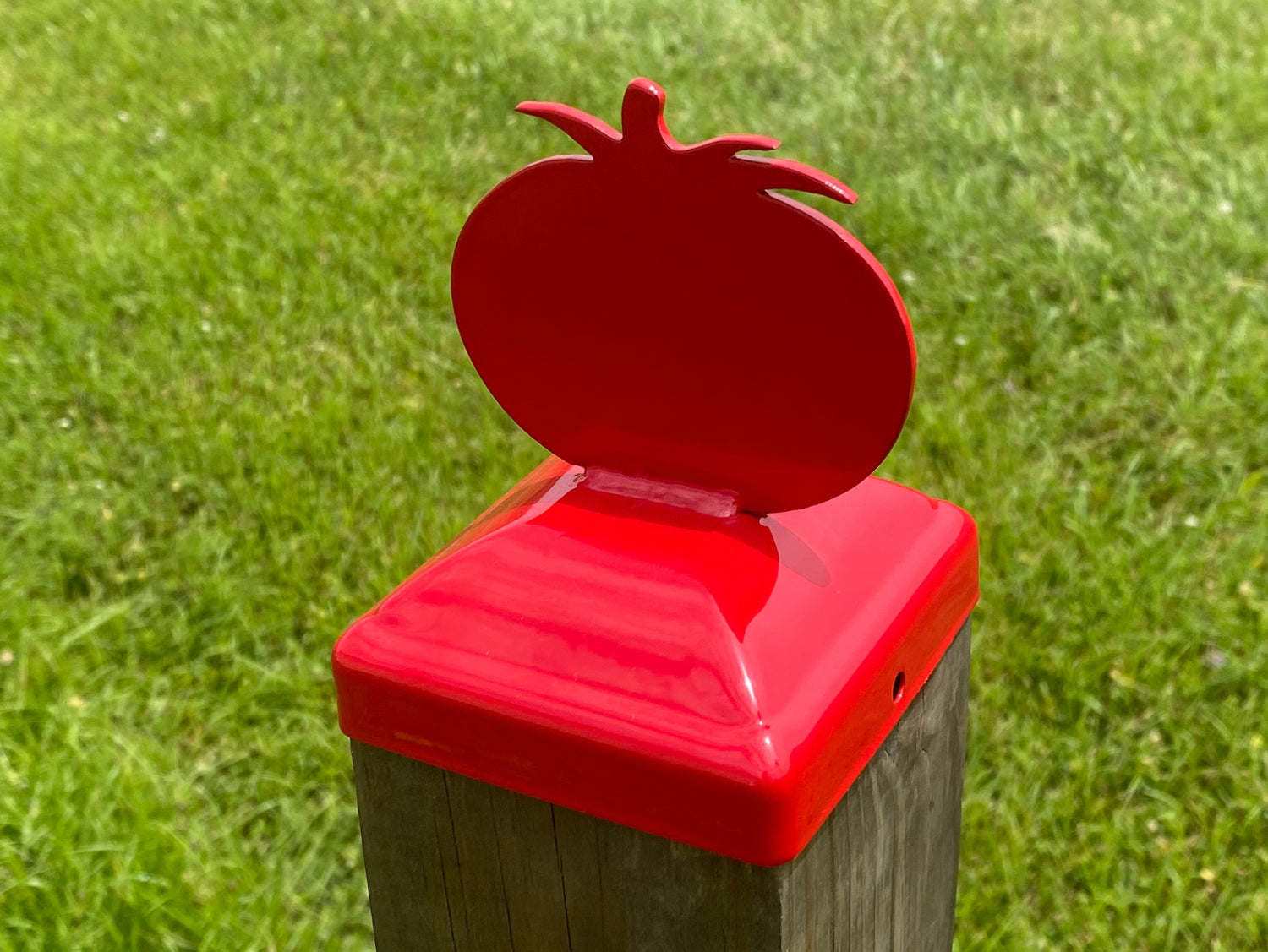 True Size 6x6 Post Cap on the Farm Finial Choice - Madison Iron and Wood