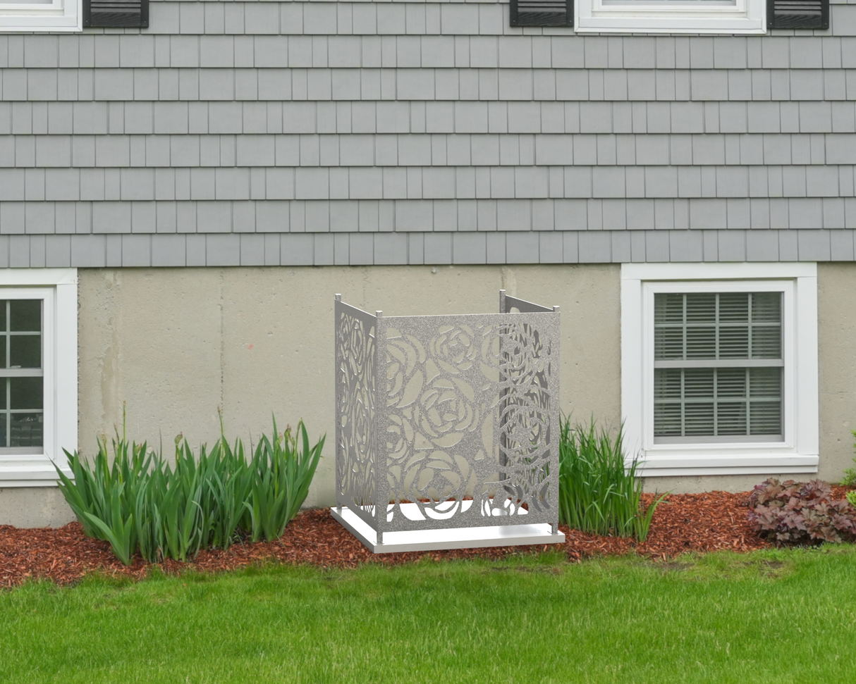 Rose Design AC Unit Cover - Multiple Sizes - Madison Iron and Wood