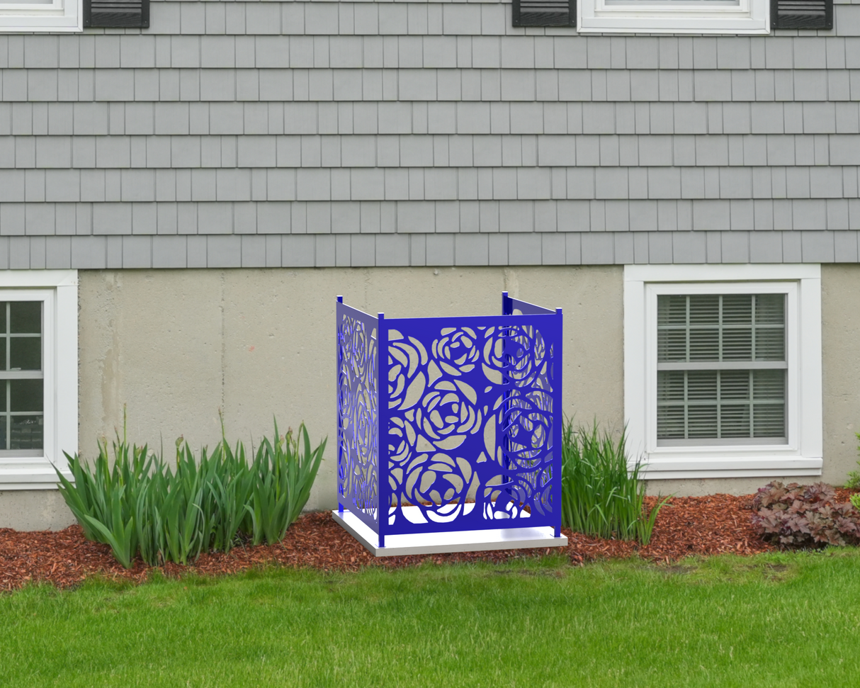 Rose Design AC Unit Cover - Multiple Sizes - Madison Iron and Wood