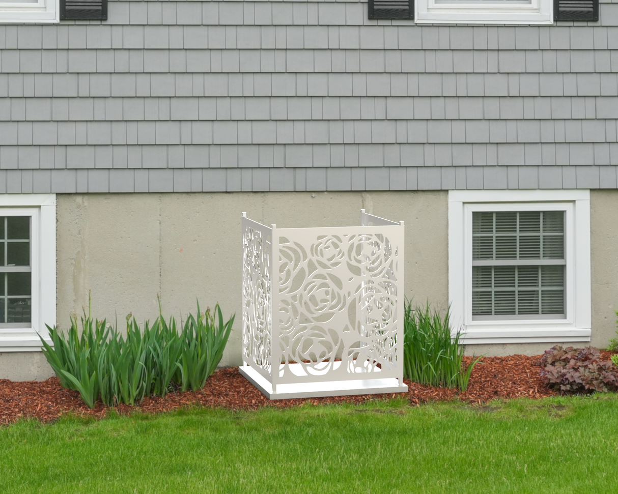 Rose Design AC Unit Cover - Multiple Sizes - Madison Iron and Wood
