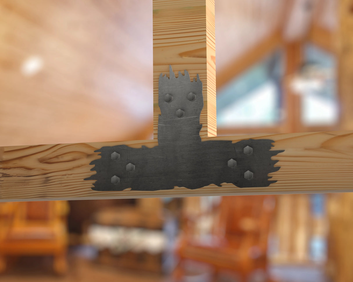 "Rough Wood" Metal Brackets For 4x4 Dimensional Lumber - Madison Iron and Wood