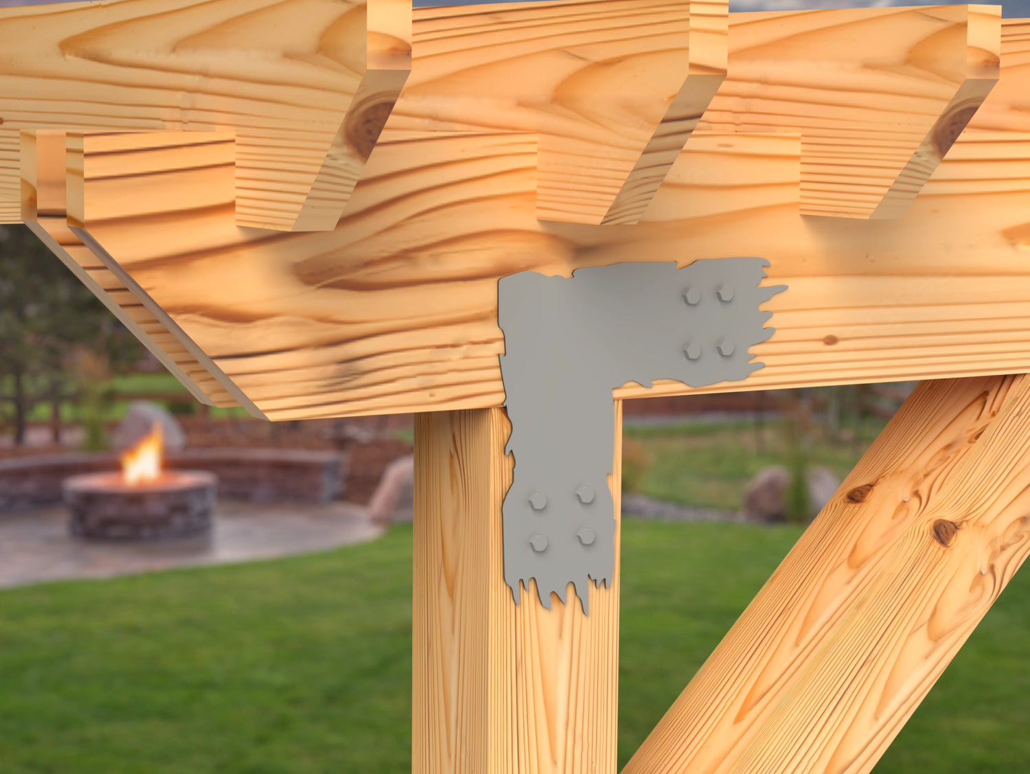 "Rough Wood" Metal Brackets For 4x4 Dimensional Lumber - Madison Iron and Wood