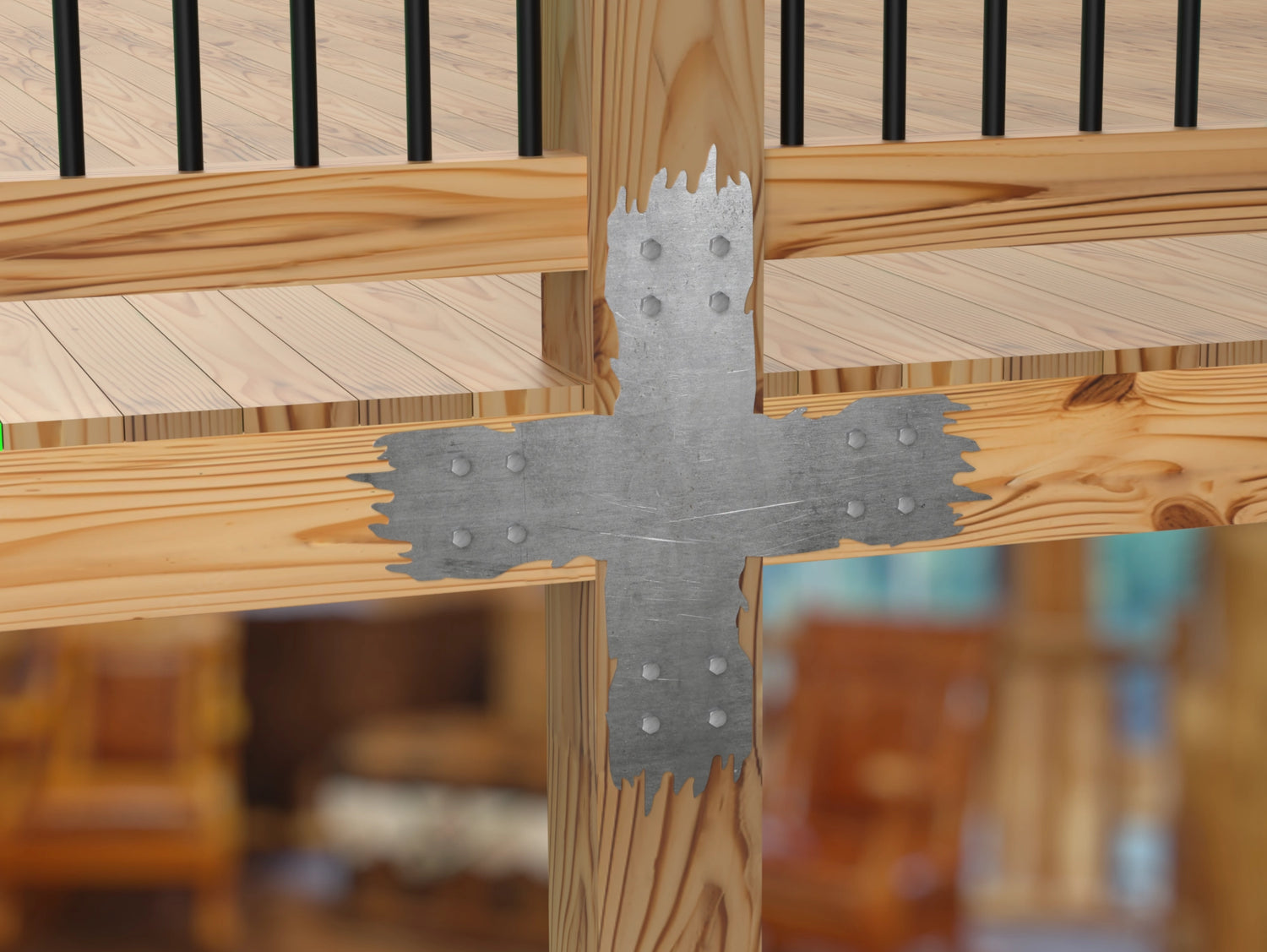 "Rough Wood" Metal Brackets For 4x4 Dimensional Lumber - Madison Iron and Wood