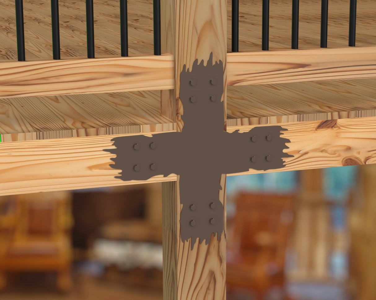 "Rough Wood" Metal Brackets For 4x4 Dimensional Lumber - Madison Iron and Wood