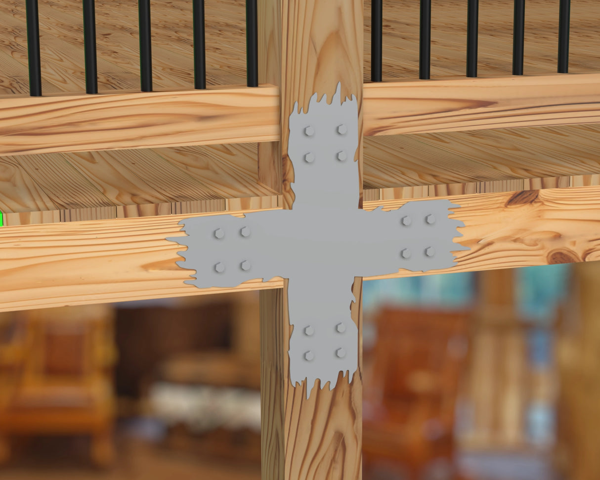 "Rough Wood" Metal Brackets For 4x4 Dimensional Lumber - Madison Iron and Wood