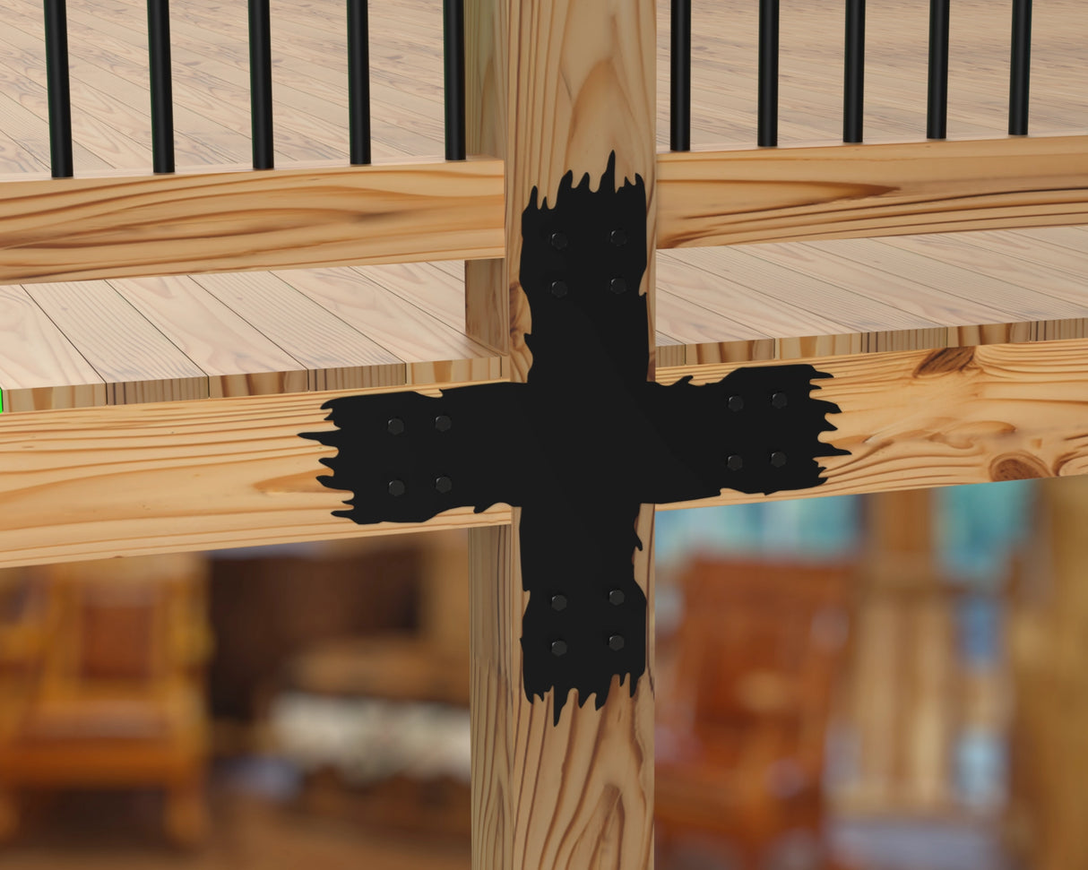 "Rough Wood" Metal Brackets For 4x4 Dimensional Lumber - Madison Iron and Wood